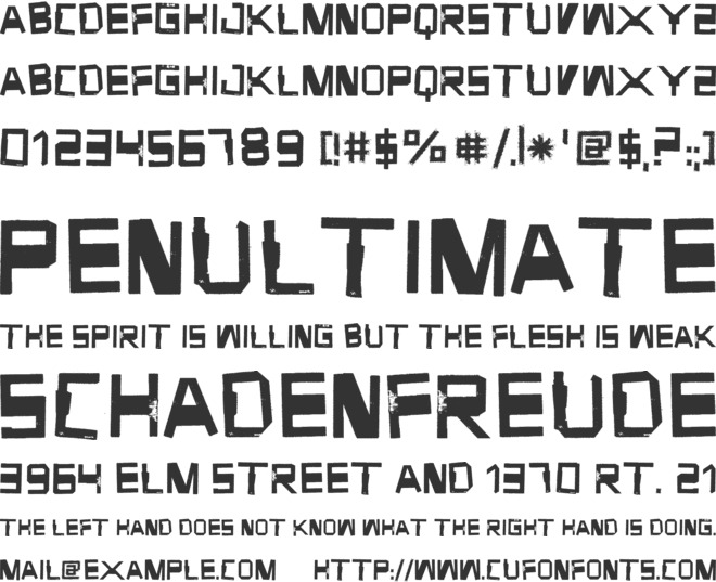 Forgotten Junk font preview