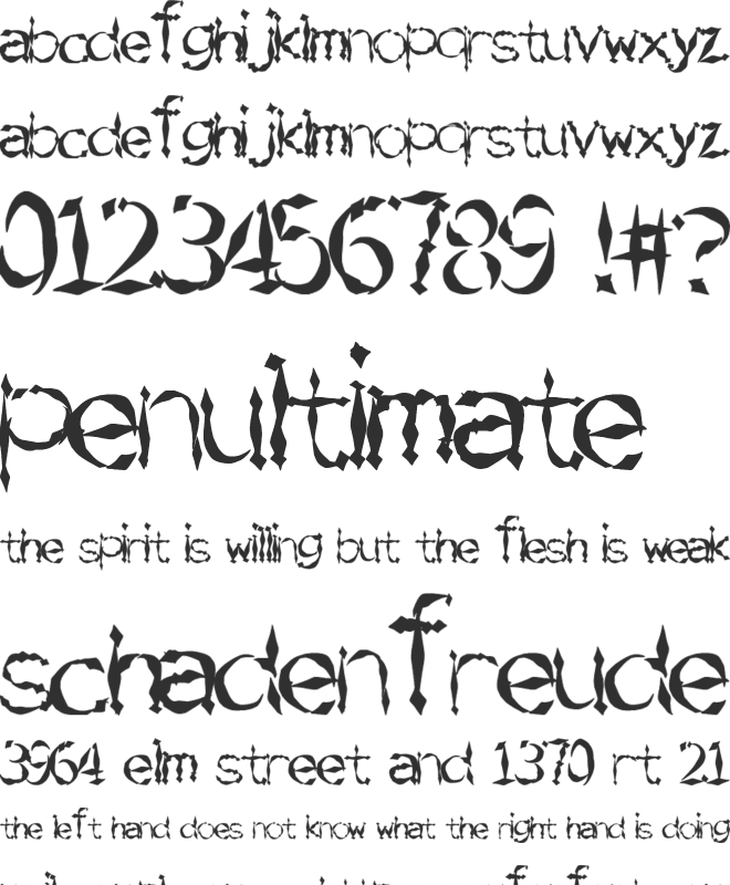 SwordFighting font preview
