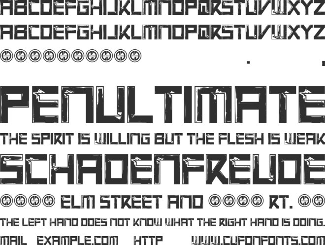 Virtual Rot font preview