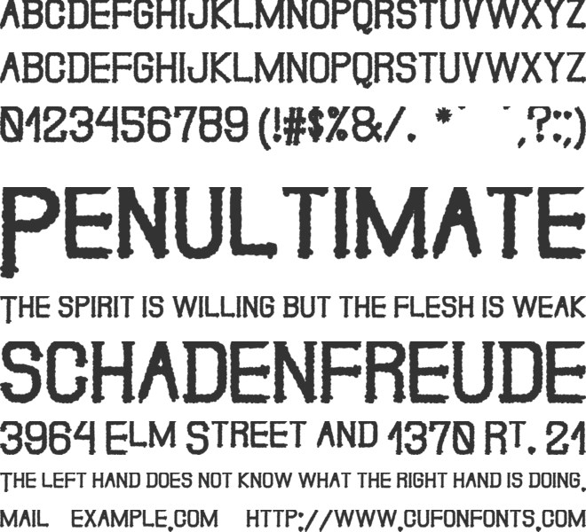 The Guns Smoke St font preview
