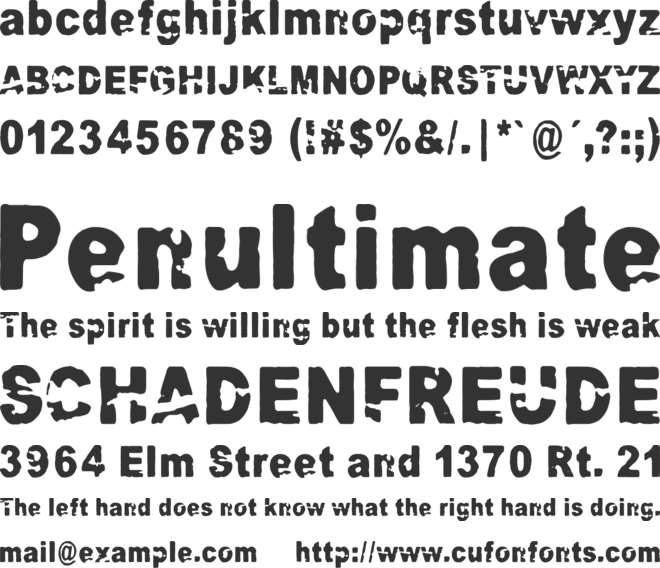 Razterhunch Burn font preview