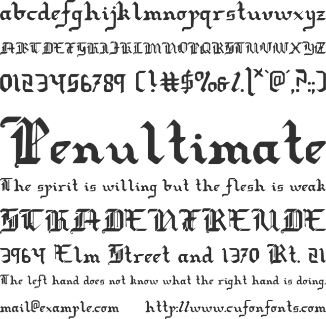 Redcoat font preview