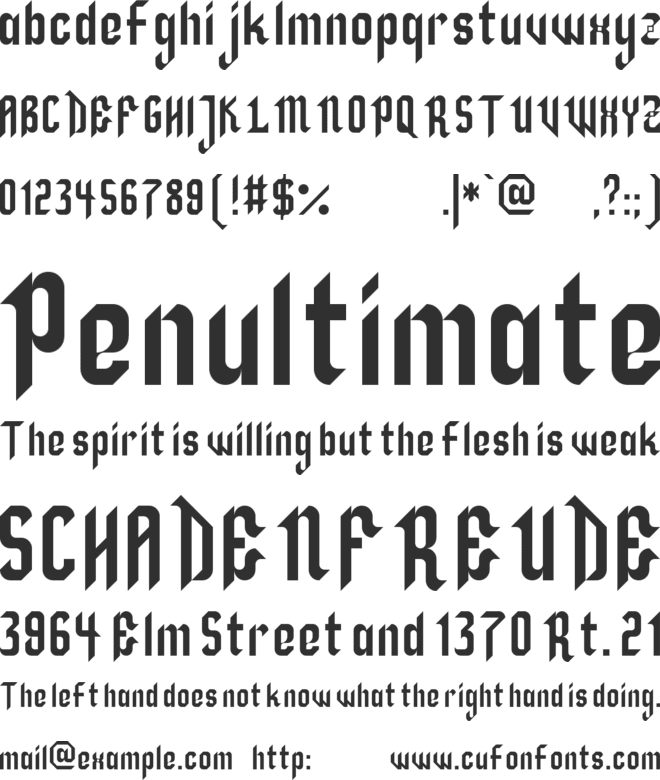 Zillah font preview