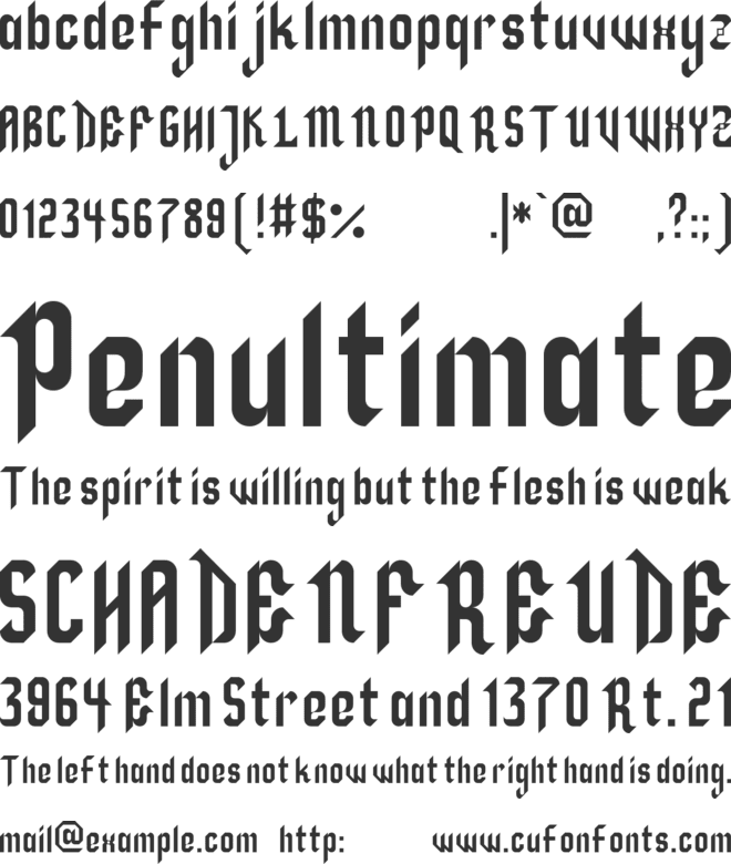 Zillah font preview