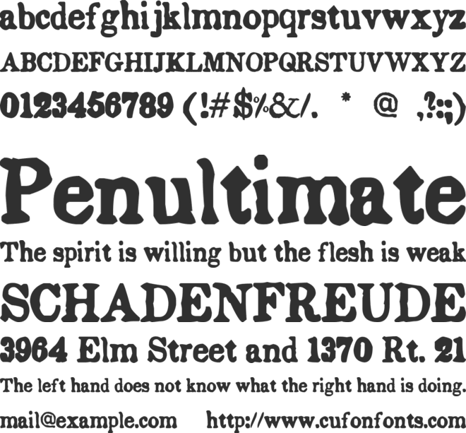 Endemic Roman font preview