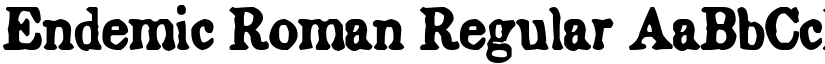 Endemic Roman Regular font