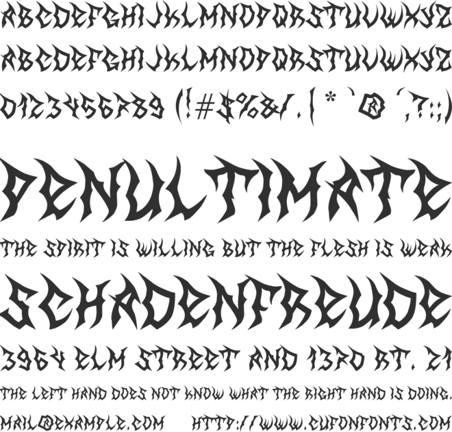 MB The Great Reaper font preview