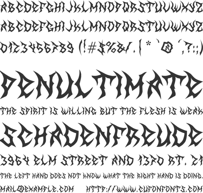 MB The Great Reaper font preview