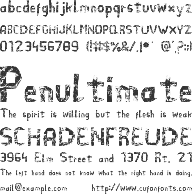 El Efi de Arena font preview