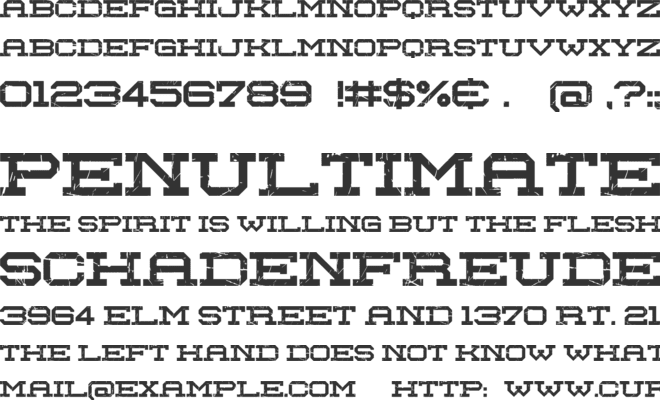 Red Zone font preview