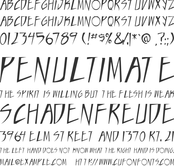 Taste of steel font preview