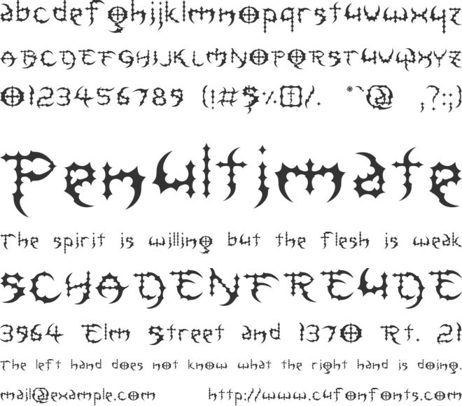 Meguido Jed@ font preview