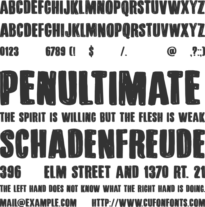 DK Bitumen font preview