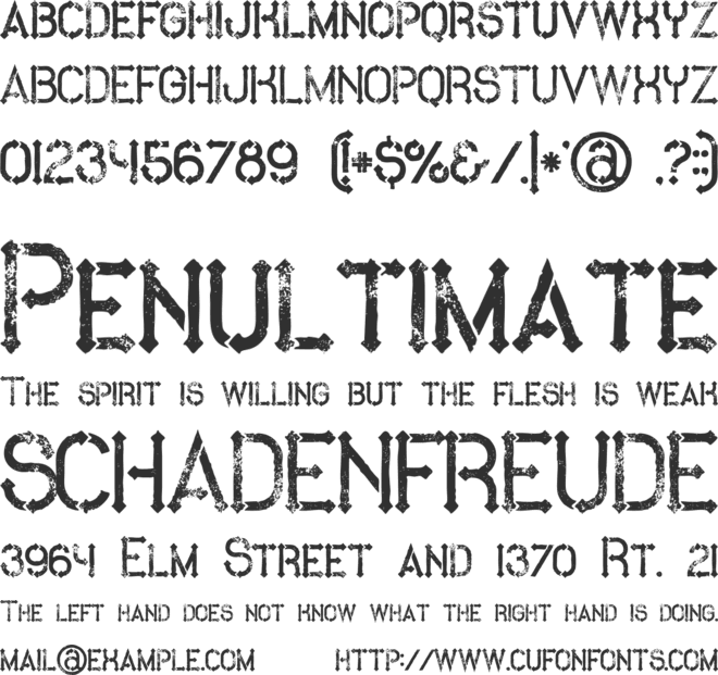 Metro Grunge font preview