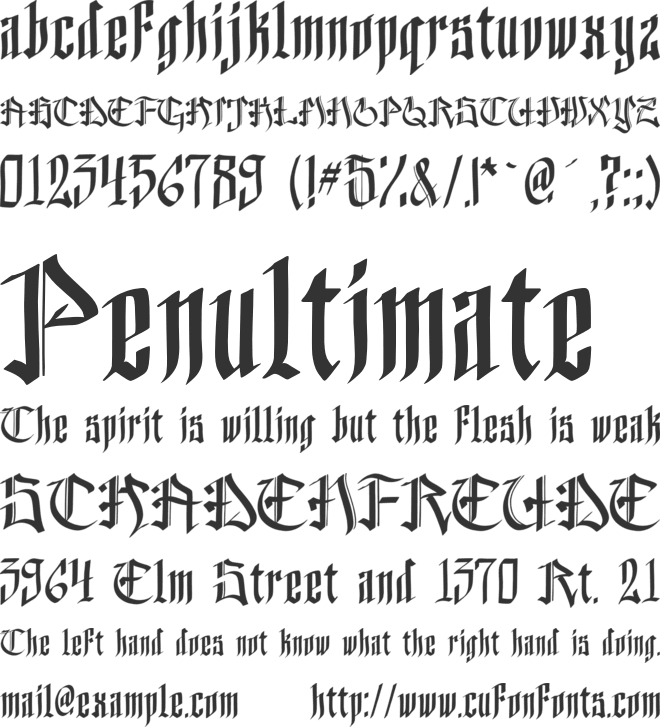 Helvedding font preview