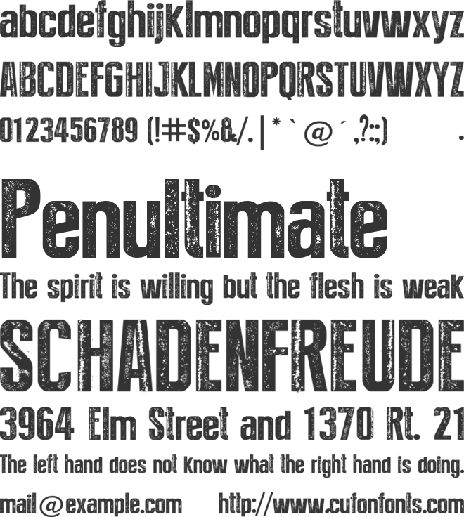 Press Style Extra L font preview