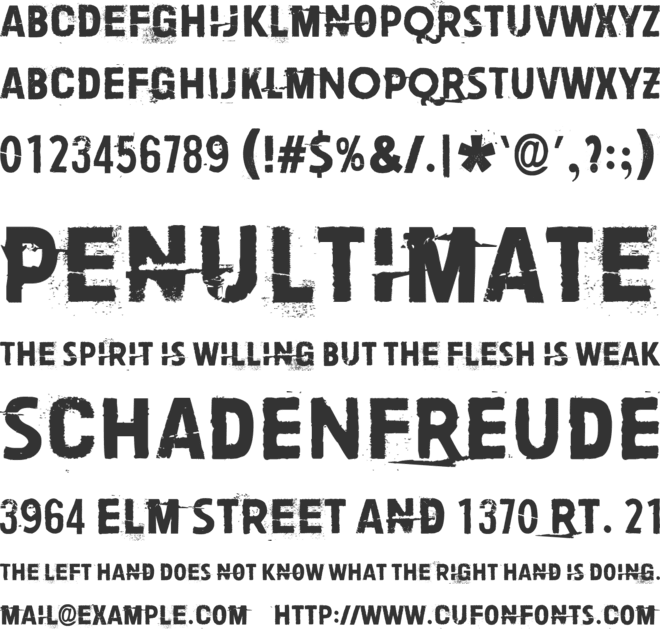 Paljain jaloin font preview