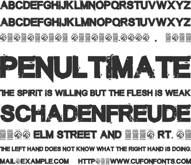 The Unknown font preview