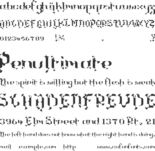 The Terriffic Kerganogggg... font preview
