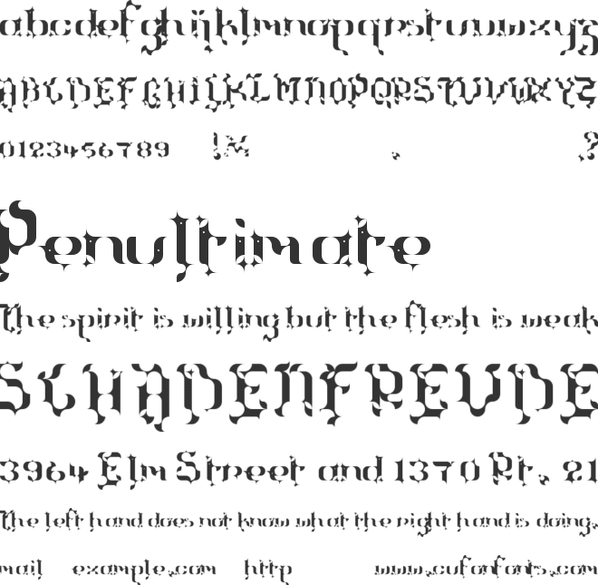 The Terriffic Kerganogggg... font preview