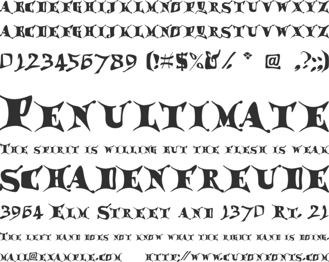 Draggletail font preview