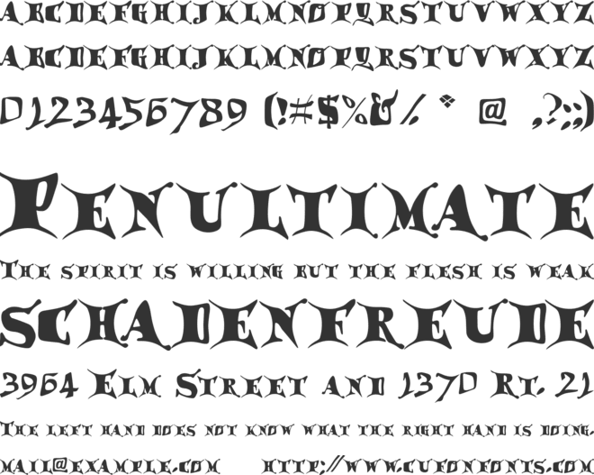 Draggletail font preview