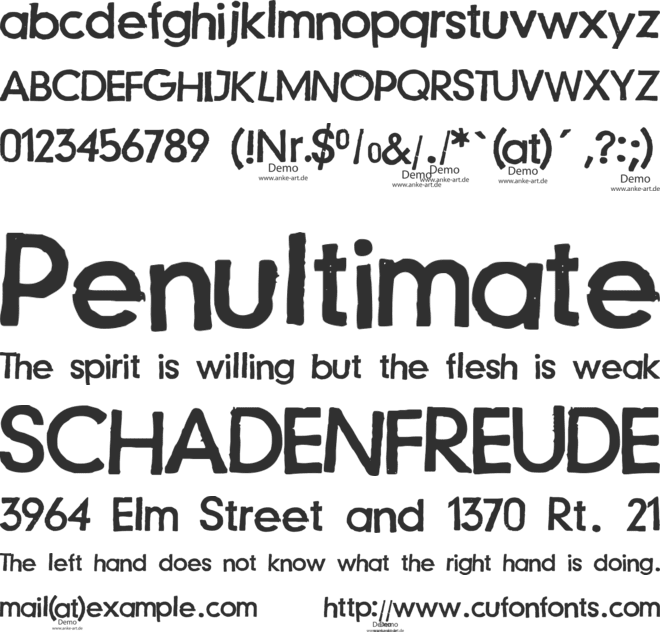 Just another stamp font - Demo font preview