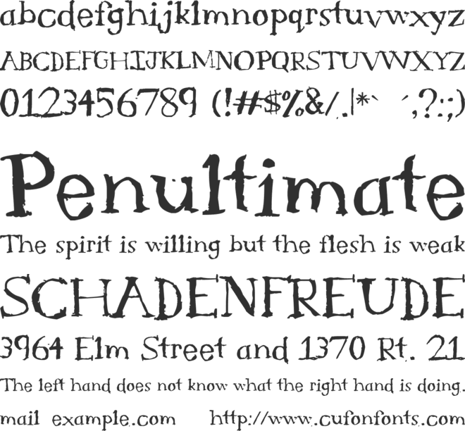 Serif Sketch font preview