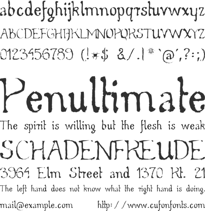 WhirlyWood font preview