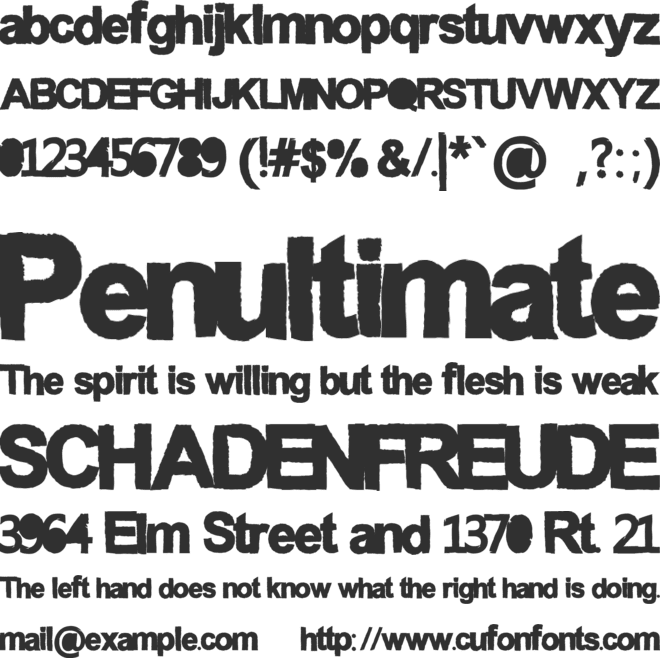 Anconventional font preview