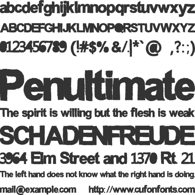 Anconventional font preview