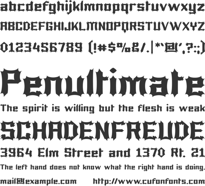 Luciferius font preview