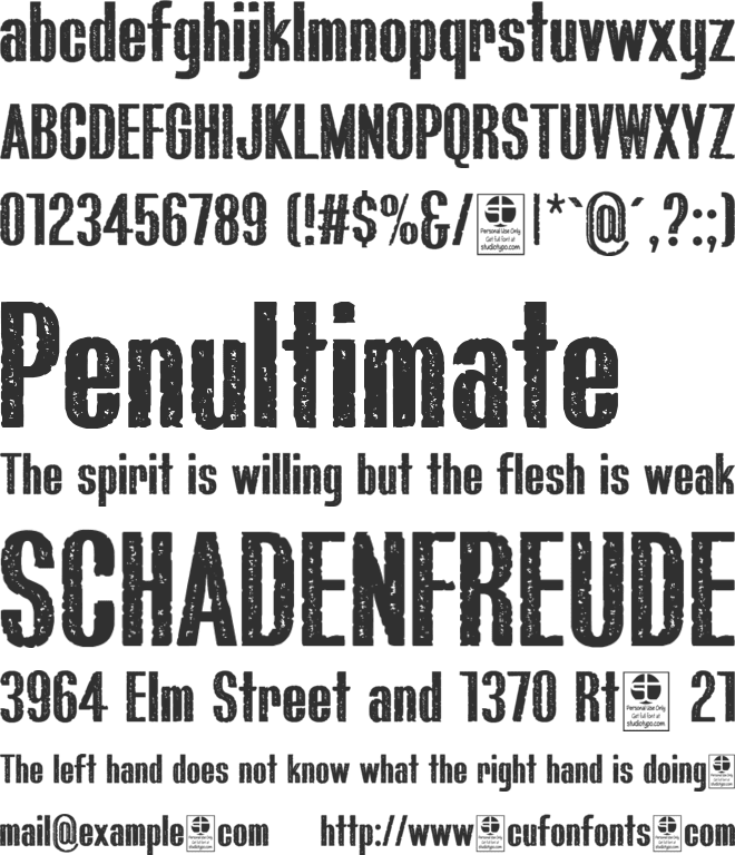 Bluefish ERODED DEMO font preview