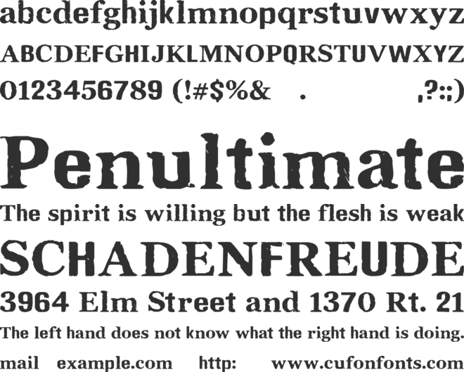 CF Millenium PERSONAL font preview