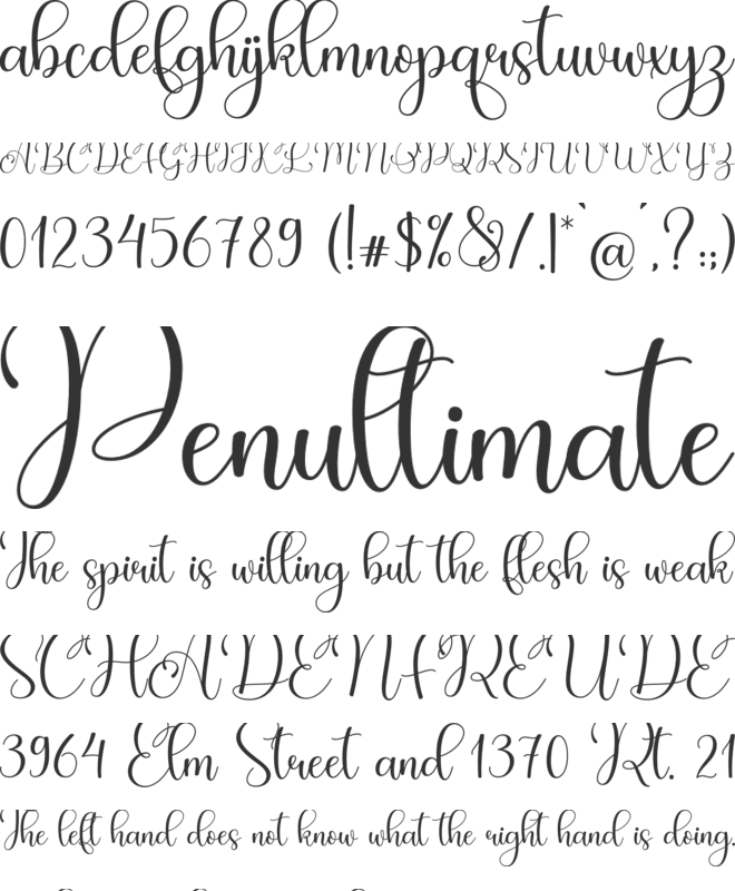 Hello Kamilla font preview