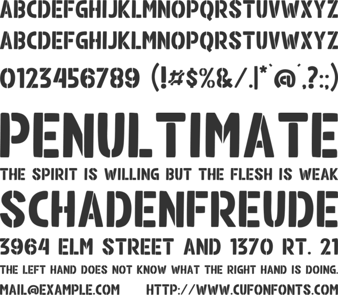 Alberto Stencil font preview