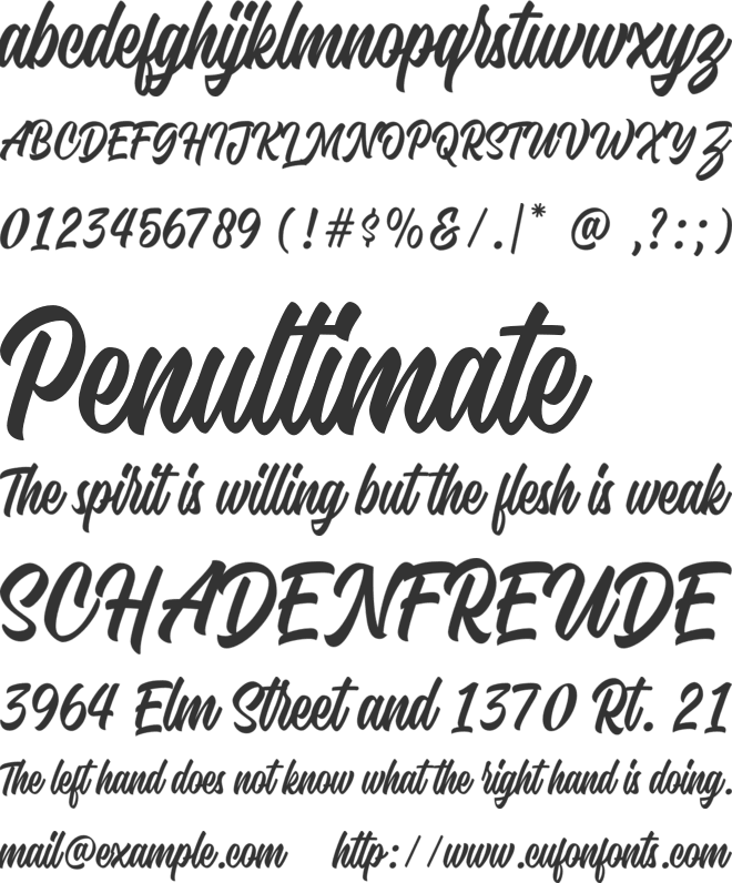 Hadnich font preview