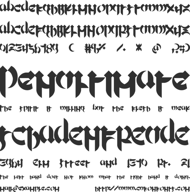Mellogothic font preview