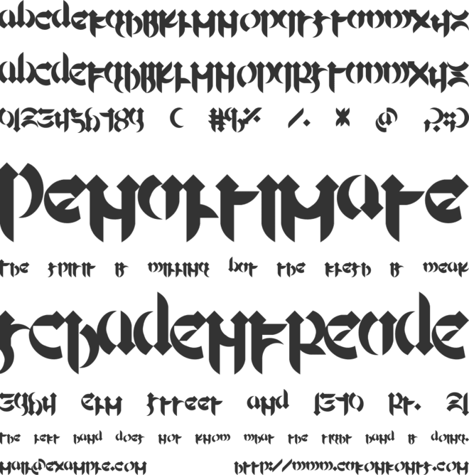 Mellogothic font preview