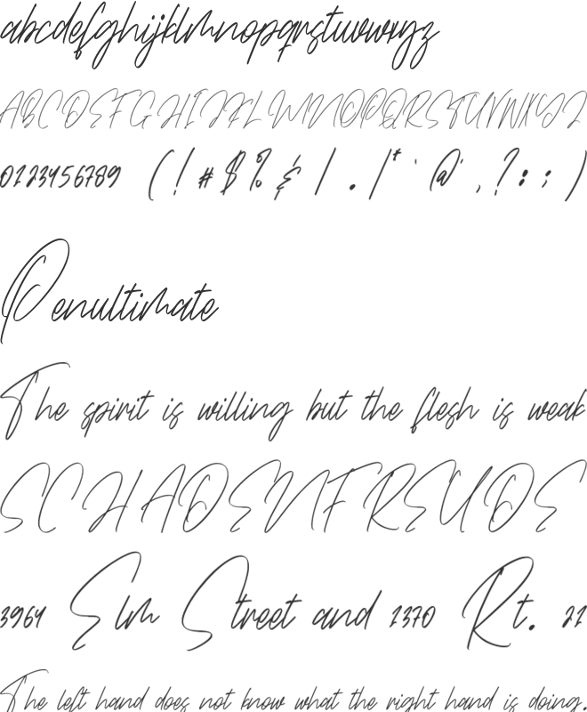 Etiquette font preview