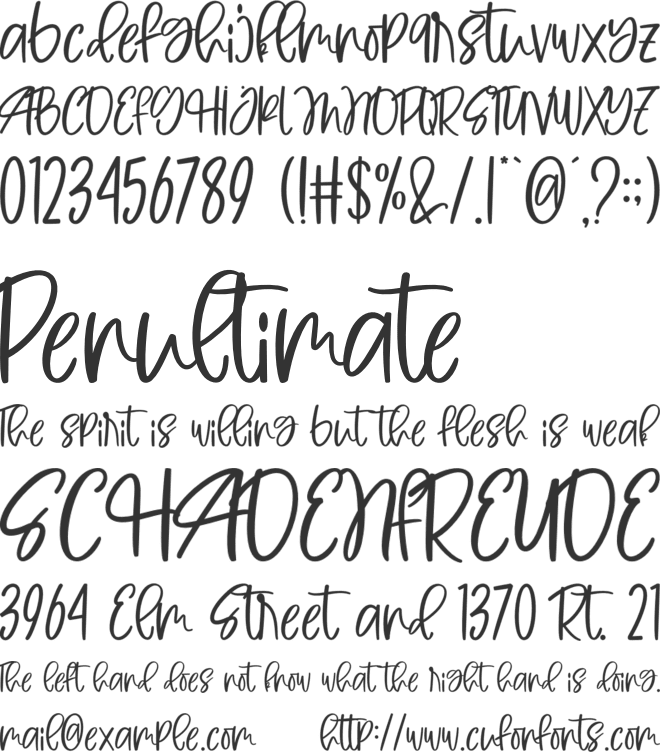 Wiggly Finger font preview