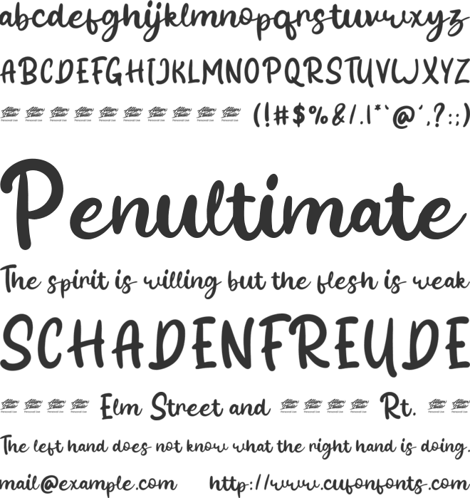 Yasminda font preview