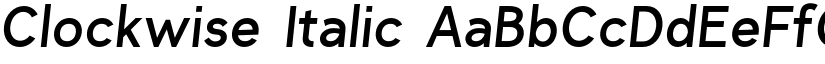 Clockwise Italic font