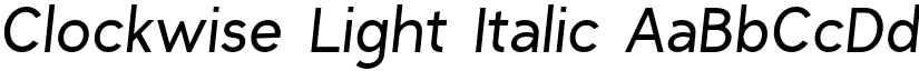 Clockwise Light Italic font