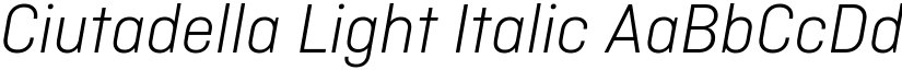 Ciutadella Light Italic font