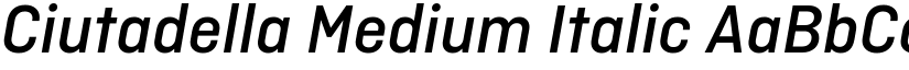 Ciutadella Medium Italic font