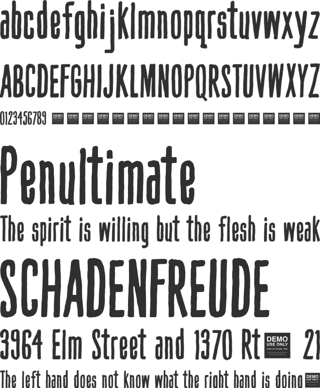 Hand  - Demo font preview