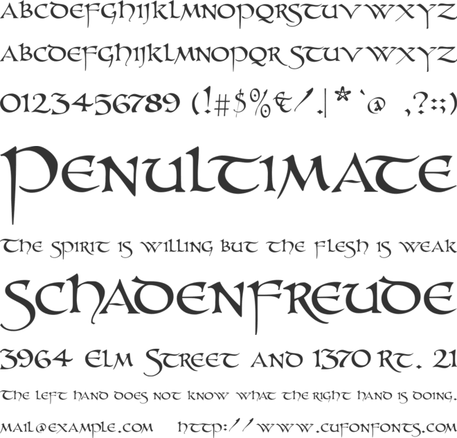 Unzialish font preview