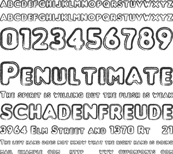 Punched font preview