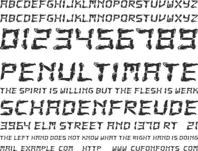 Fluid LCD font preview